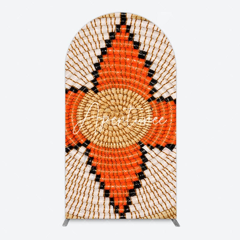 Aperturee - Aperturee Orange Brown Knitting Pattern Ethiopian Arch Backdrop