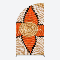 Aperturee - Aperturee Orange Brown Knitting Pattern Ethiopian Half Moon Arch Backdrop