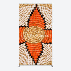 Aperturee - Aperturee Orange Brown Knitting Pattern Ethiopian Rectangle Backdrop