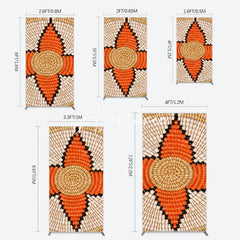 Aperturee - Aperturee Orange Brown Knitting Pattern Ethiopian Rectangle Backdrop