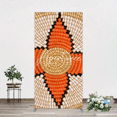 Aperturee - Aperturee Orange Brown Knitting Pattern Ethiopian Rectangle Backdrop