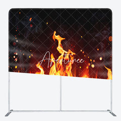 Aperturee - Aperturee Orange Flames Sparkles Stretch Fabric Backdrop