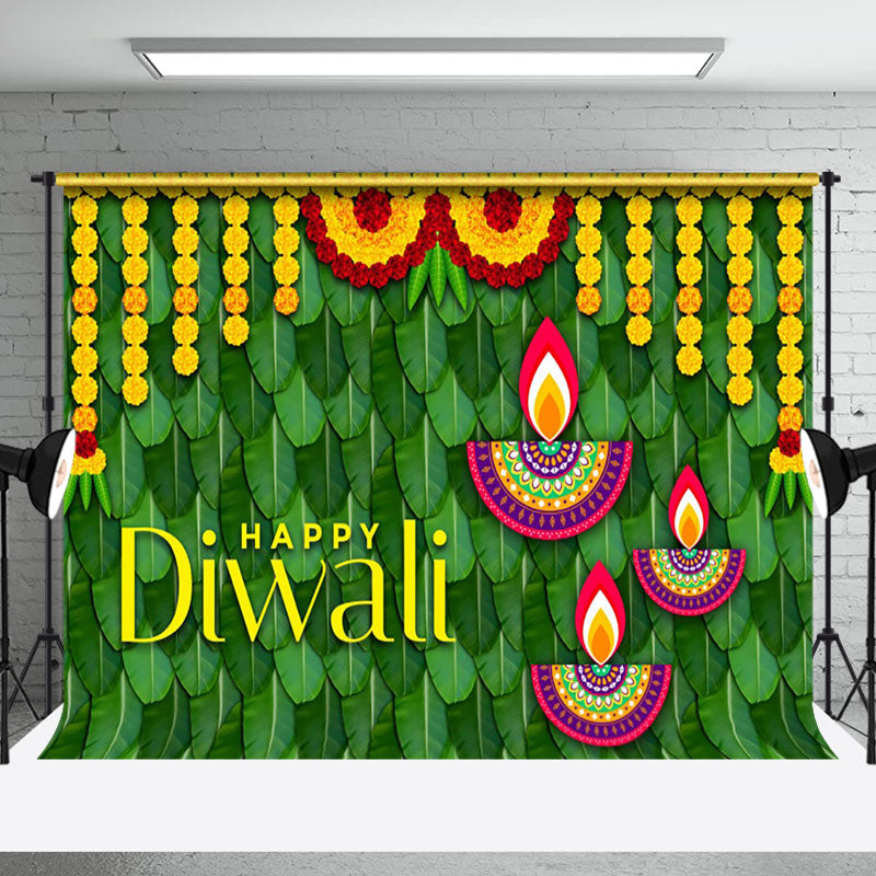 Aperturee - Aperturee Orange Flower Purple Noble Ganesha Diwali Backdrop