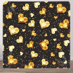 Aperturee - Aperturee Orange Heart Crystal Black Valentines Day Backdrop