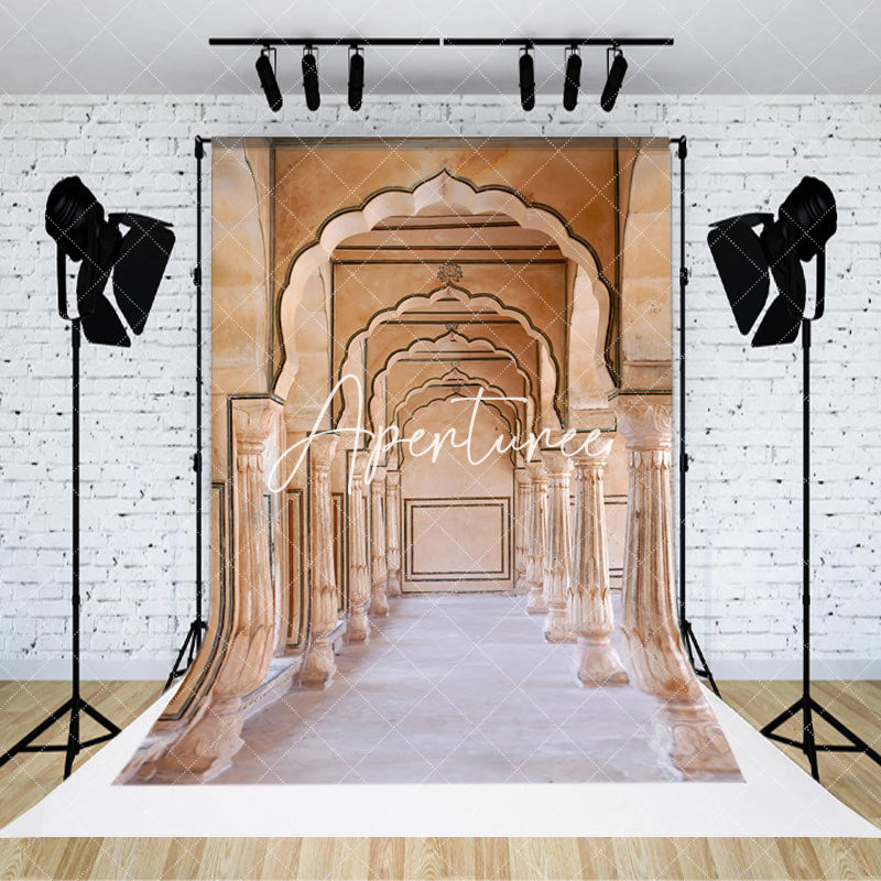 Aperturee - Aperturee Ornate Pillar Archway Classic Architectural Backdrop