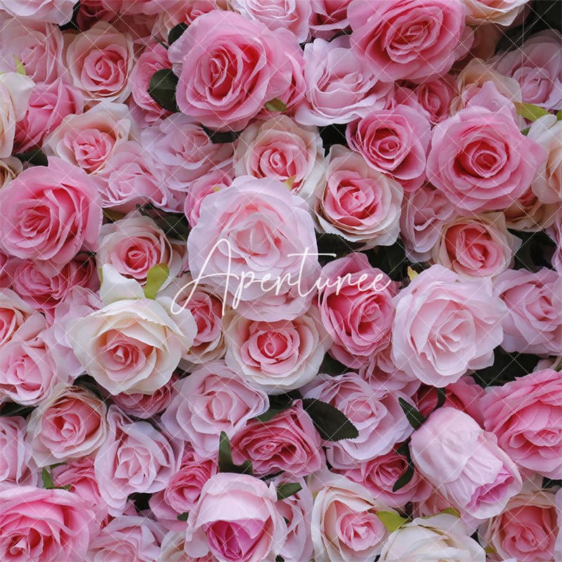 Aperturee - Aperturee Outdoor Artificial Pink Flowers For Wall Decoration