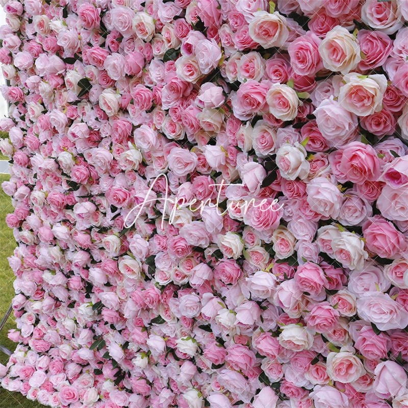 Aperturee - Aperturee Outdoor Artificial Pink Flowers For Wall Decoration