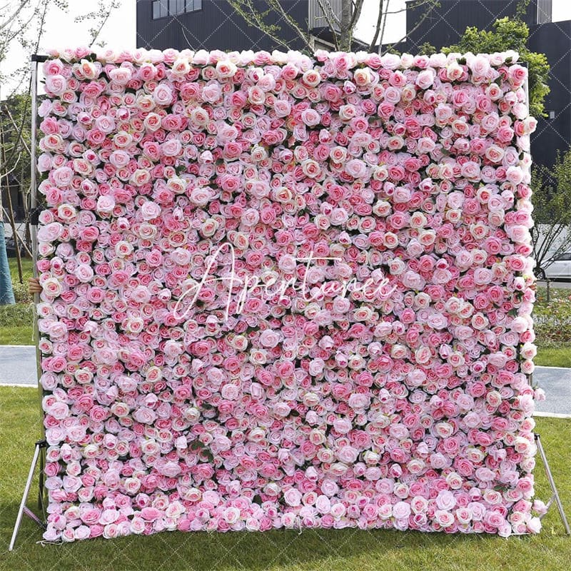 Aperturee - Aperturee Outdoor Artificial Pink Flowers For Wall Decoration