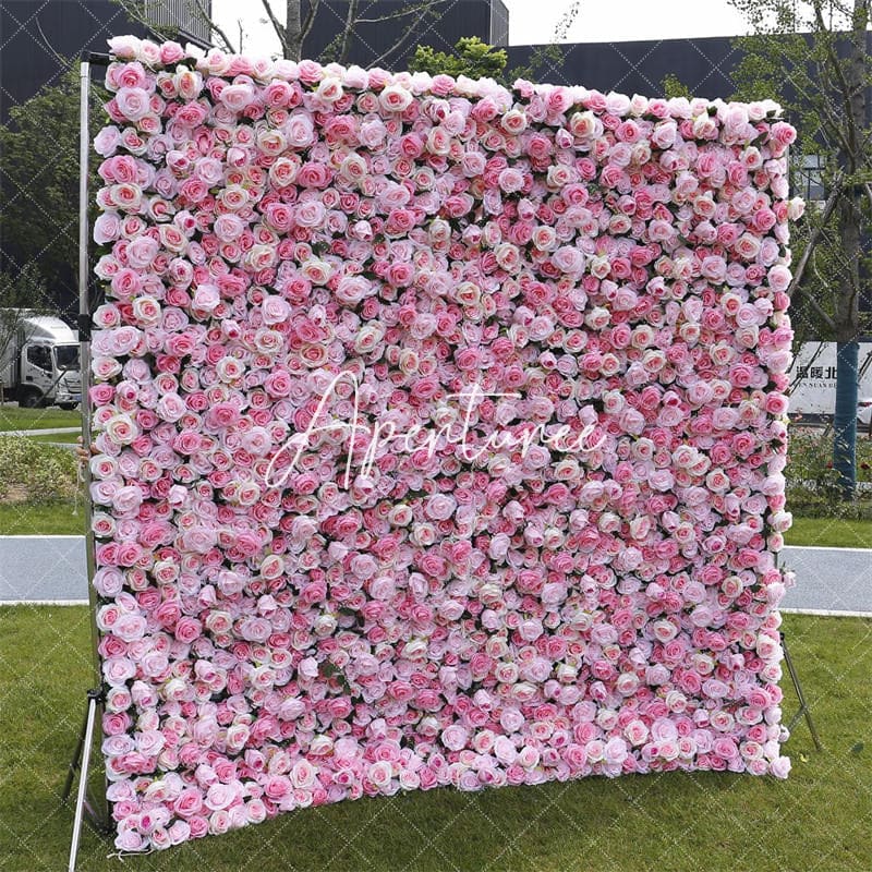 Aperturee - Aperturee Outdoor Artificial Pink Flowers For Wall Decoration