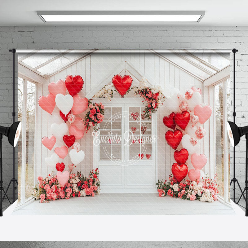 Aperturee - Aperturee Outdoor White Romantic House Balloon Floral Backdrop