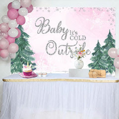 Aperturee - Aperturee Painted Tree Snowflake Baby Its Cold Outside Backdrop