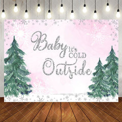 Aperturee - Aperturee Painted Tree Snowflake Baby Its Cold Outside Backdrop