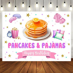 Aperturee - Aperturee Pancakes Pajamas Gold Stars Happy Birthday Backdrop