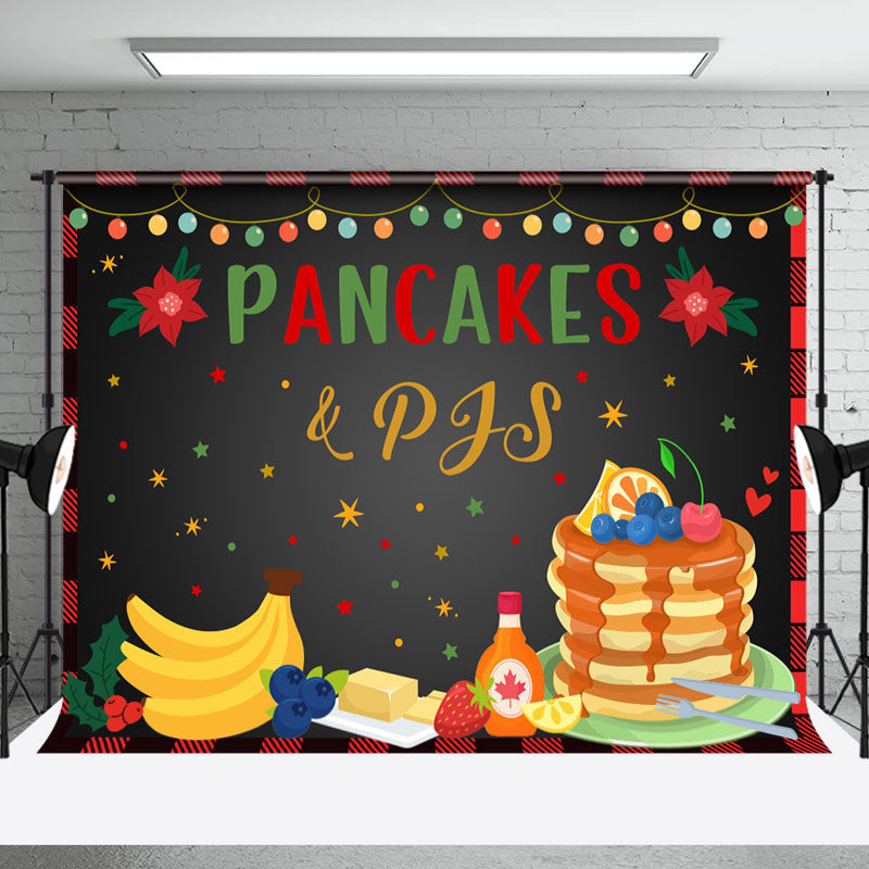 Aperturee - Aperturee Pancakes Pjs Black Festive Christmas Vibe Backdrop