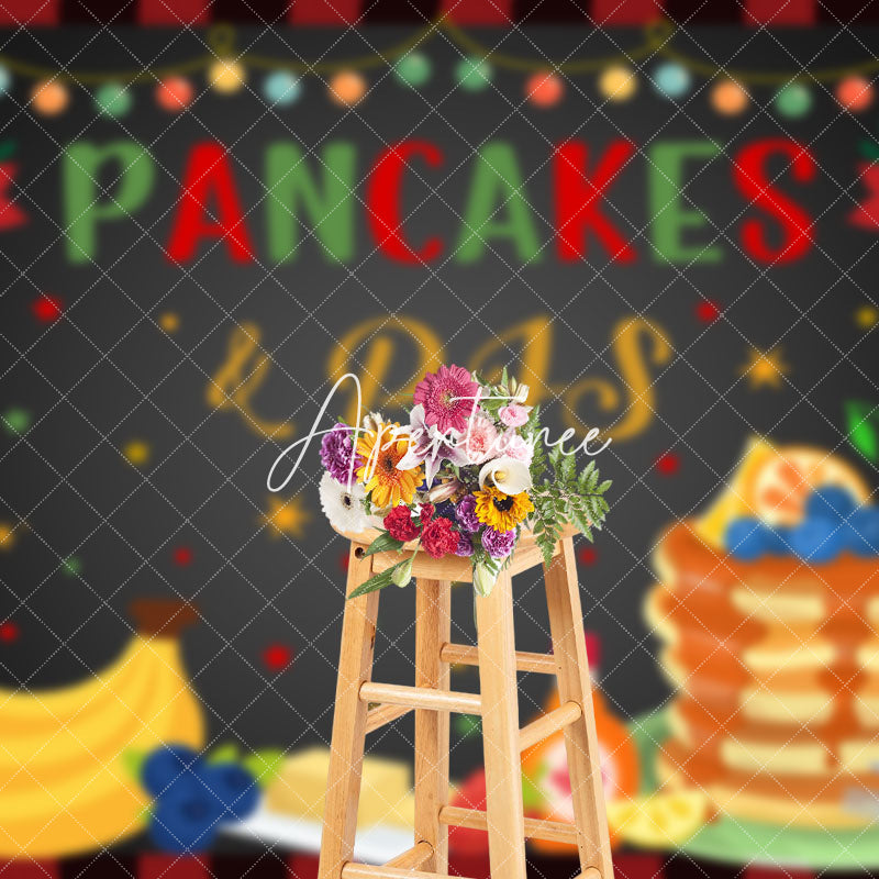 Aperturee - Aperturee Pancakes Pjs Black Festive Christmas Vibe Backdrop