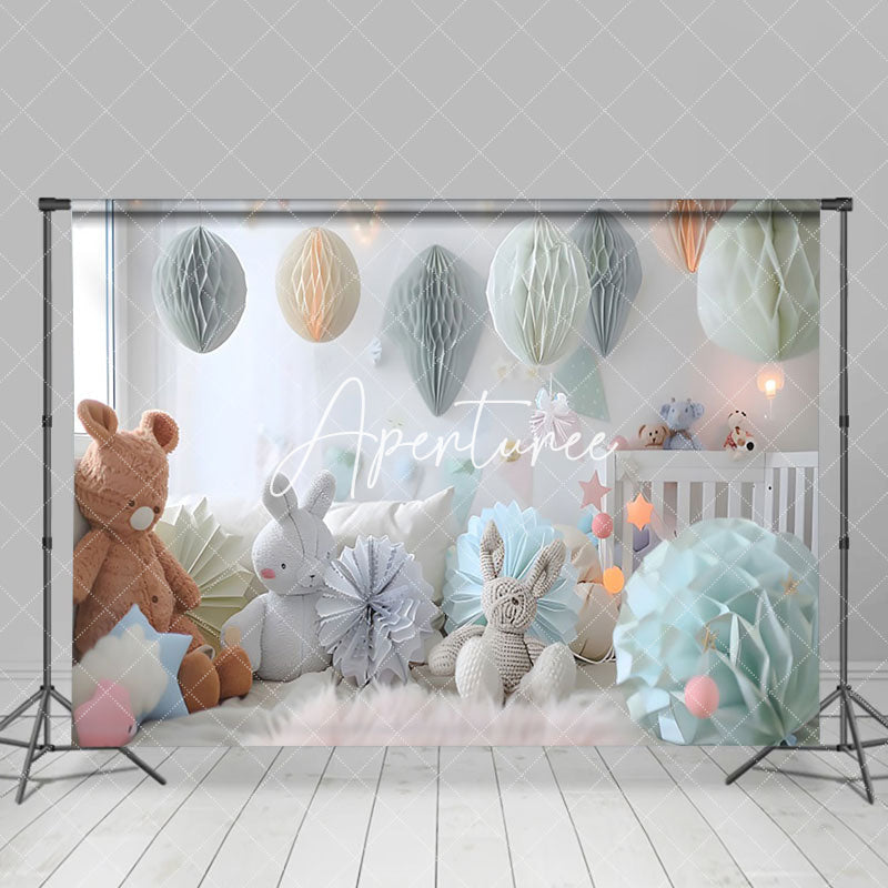 Aperturee - Aperturee Paper Ball Warm Room Doll Cake Smash Photo Backdrop