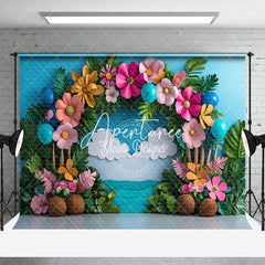 Aperturee - Aperturee Paper Cut Hawaii Flowers Summer Photography Backdrop