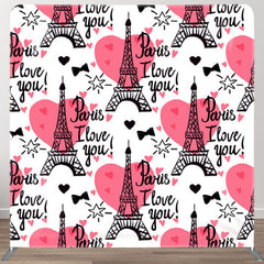 Aperturee - Aperturee Paris I Love You Red Heart Backdrop For Party Decor