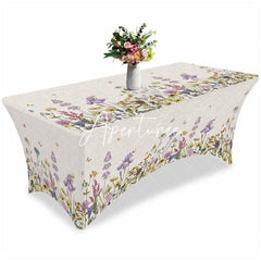 Aperturee - Aperturee Pastoral Colored Butterfly Fitted Stretch Table Cover