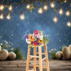 Aperturee - Aperturee Peaceful Easter Night Starry Sky Holiday Backdrop