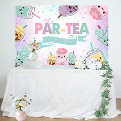 Aperturee - Aperturee Pearl Milk Tea Lets Partea Happy Birthday Backdrop