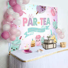 Aperturee - Aperturee Pearl Milk Tea Lets Partea Happy Birthday Backdrop