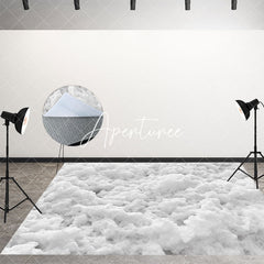 Aperturee - Aperturee Peculiar Winter White Snowy Fabric Floor Backdrop