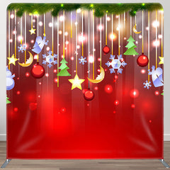 Aperturee - Aperturee Pendant Snowman Stars Bokeh Red Christmas Backdrop