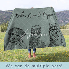 Aperturee - Aperturee Personalized Dog Cat Face Picture Pet Portrait Blanket