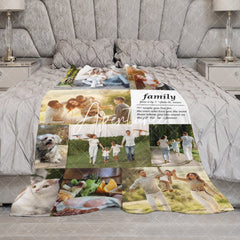 Aperturee - Aperturee Personalized Family Love Stitched Photos Blanket