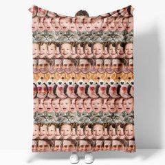 Aperturee - Aperturee Personalized Funny Dense Family Pet Face Blanket