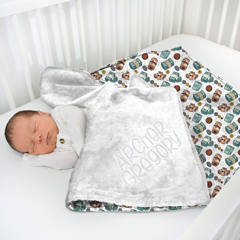 Aperturee - Aperturee Personalized Money Coins Dollar Minky Baby Blanket