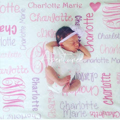 Aperturee - Aperturee Personalized Newborn Swaddle Baby Name Blanket