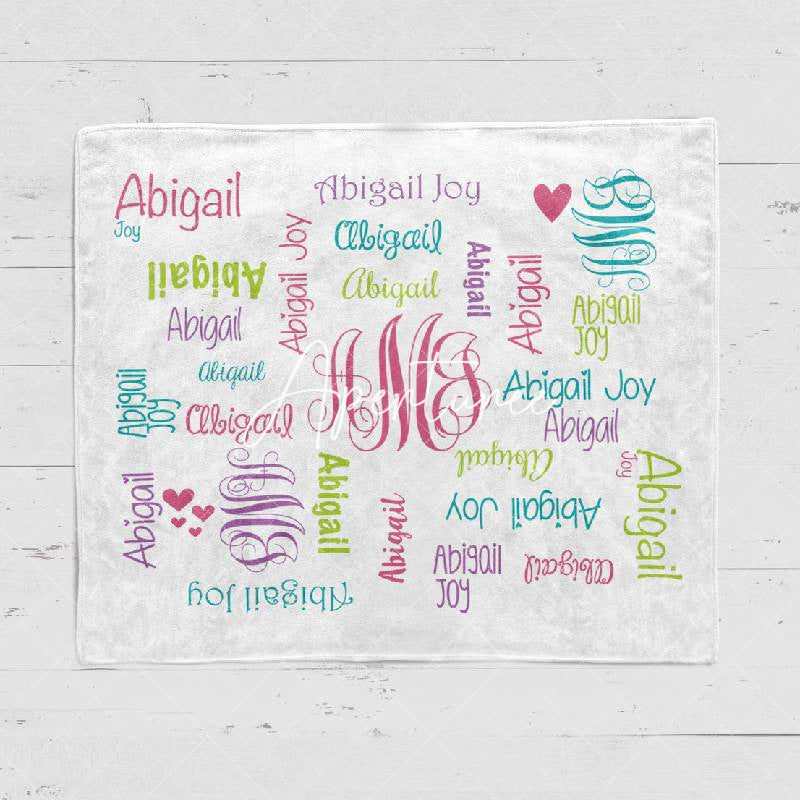 Aperturee - Aperturee Personalized Newborn Swaddle Baby Name Blanket