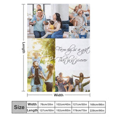 Aperturee - Aperturee Personalized Sweet Family Stitched Photos Blanket