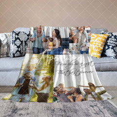 Aperturee - Aperturee Personalized Sweet Family Stitched Photos Blanket