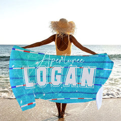 Aperturee - Aperturee Personalized Swim Team Pool Beach Towel Gift