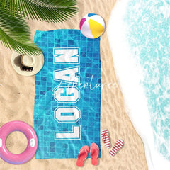 Aperturee - Aperturee Personalized Swim Team Pool Beach Towel Gift