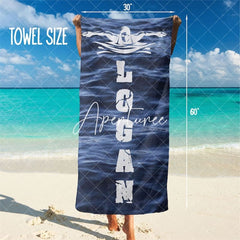 Aperturee - Aperturee Personalized Swim Team Pool Beach Towel Gift