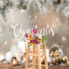 Aperturee - Aperturee Pine Leaves Gifts Bells Bokeh Christmas Backdrop