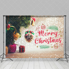 Aperturee - Aperturee Pine Leaves Gifts Champagne Bokeh Christmas Backdrop