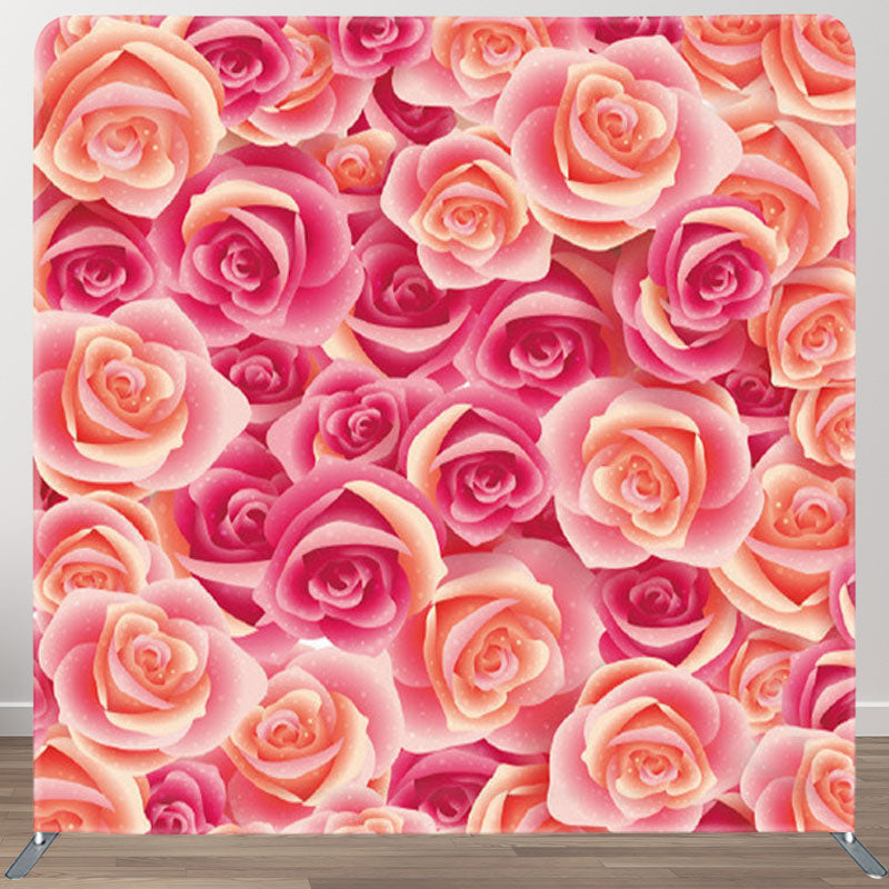 Aperturee - Aperturee Pink And Red Rose Backdrop Cover For Birthday Party