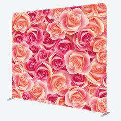 Aperturee - Aperturee Pink And Red Rose Backdrop Cover For Birthday Party