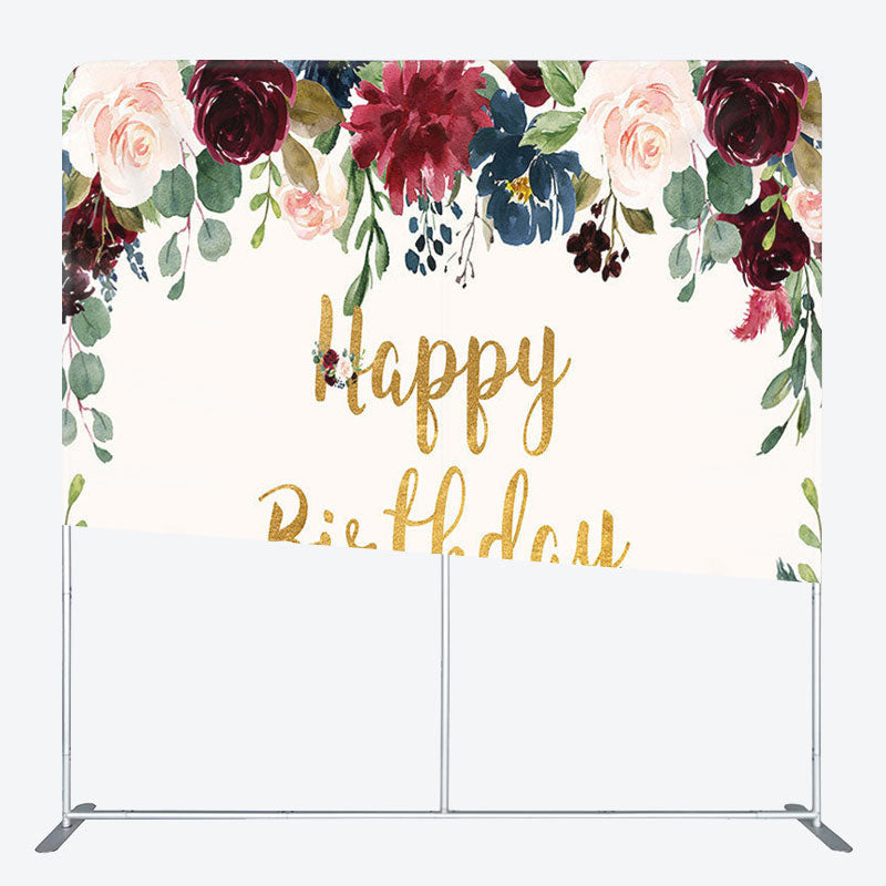 Aperturee - Aperturee Pink And Red Rose Fabric Backdrop Cover for Birthday