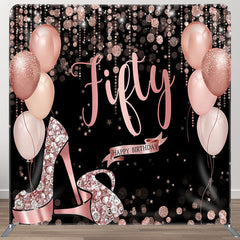 Aperturee - Aperturee Pink Balloon High Heels Fabric Backdrop Cover for Birthday