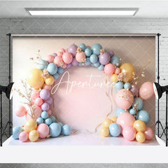 Aperturee - Aperturee Pink Balloons Garland Birthday Cake Smash Backdrop