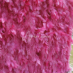 Aperturee - Aperturee Pink Boho Artificial Spruce Leaf Floral Wall Backdrop