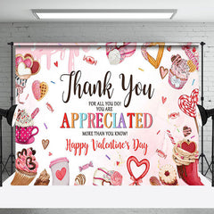 Aperturee - Aperturee Pink Candyland Dessert Happy Valentines Day Backdrop