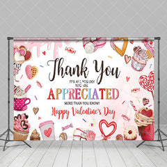 Aperturee - Aperturee Pink Candyland Dessert Happy Valentines Day Backdrop