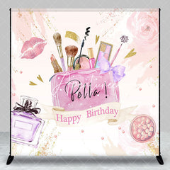 Aperturee - Aperturee Pink Cosmetics Perfume Custom Name Birthday Backdrop